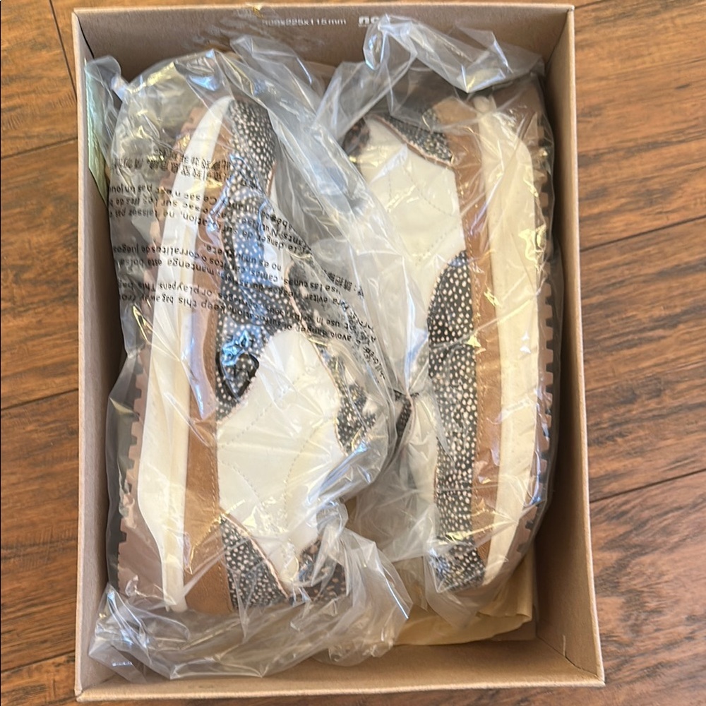 Stylish White and Brown Sneakers